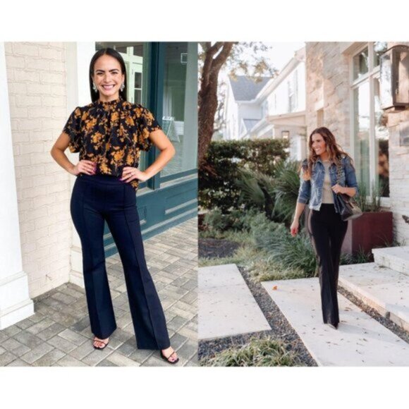 SPANX SPANXsmooth PerfectFit Ponte Flare Pants in Classic Black Size Large - Picture 10 of 12